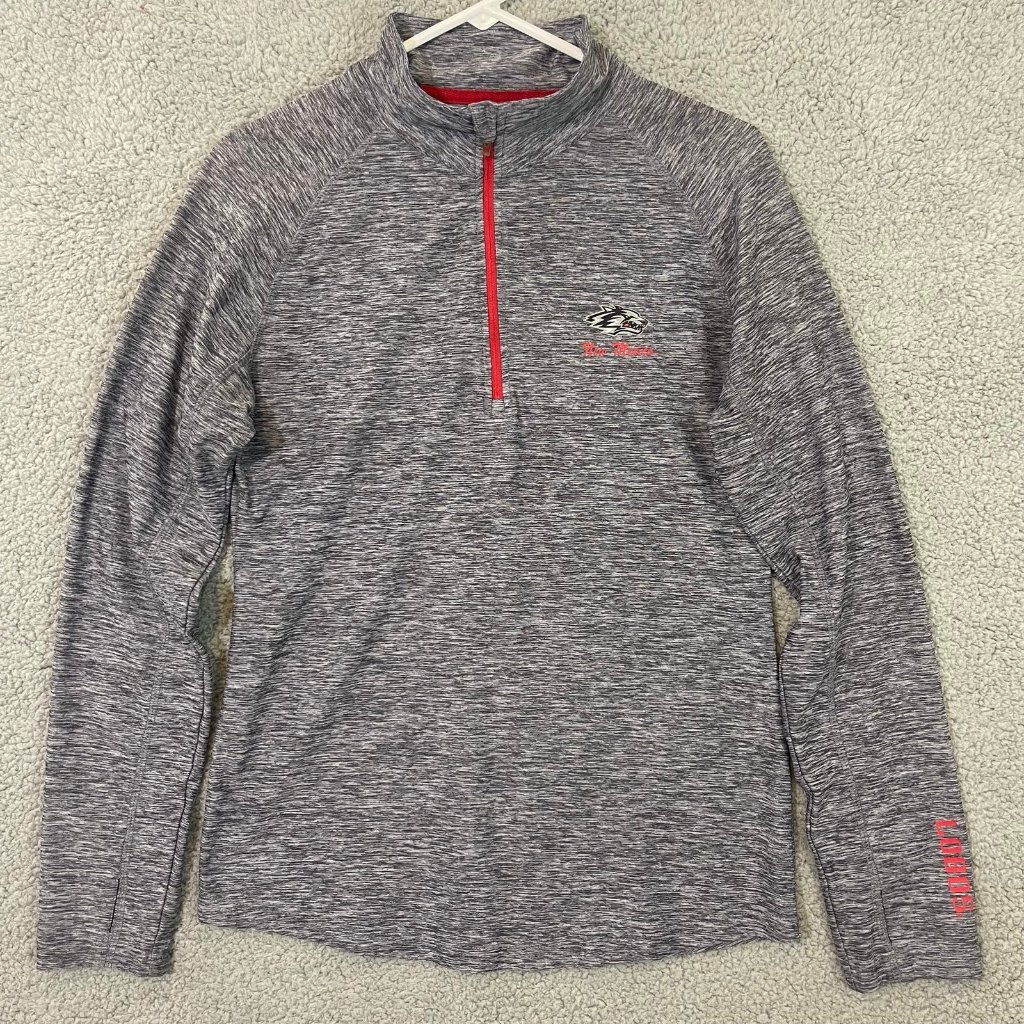 Unm Lobos Quarter Zip Pullover Women’s Large Grey Long Sleeve Colesseum Shirt